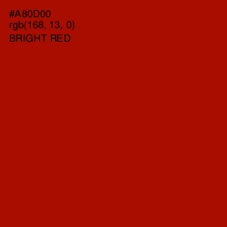 #A80D00 - Bright Red Color Image